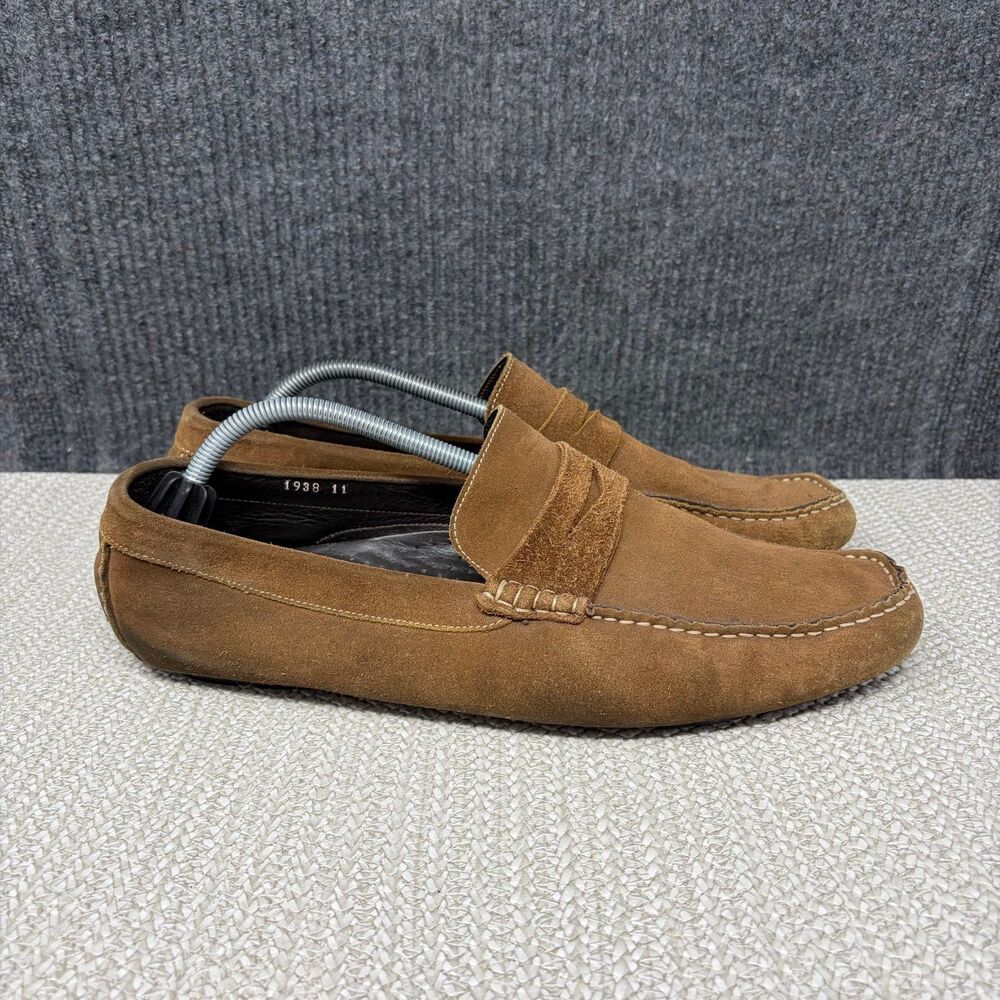 To Boot New York Suede Penny Driving Loafers Slip Ons Brown Mens Size 11